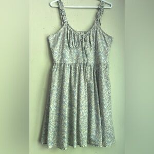 Lucky Brand Ruched Blue and White Sundress
